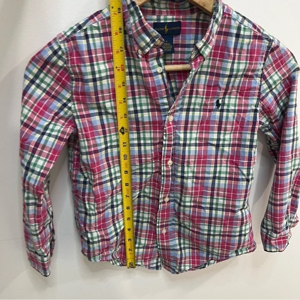 Boys Ralph Lauren plaid button down shirt.